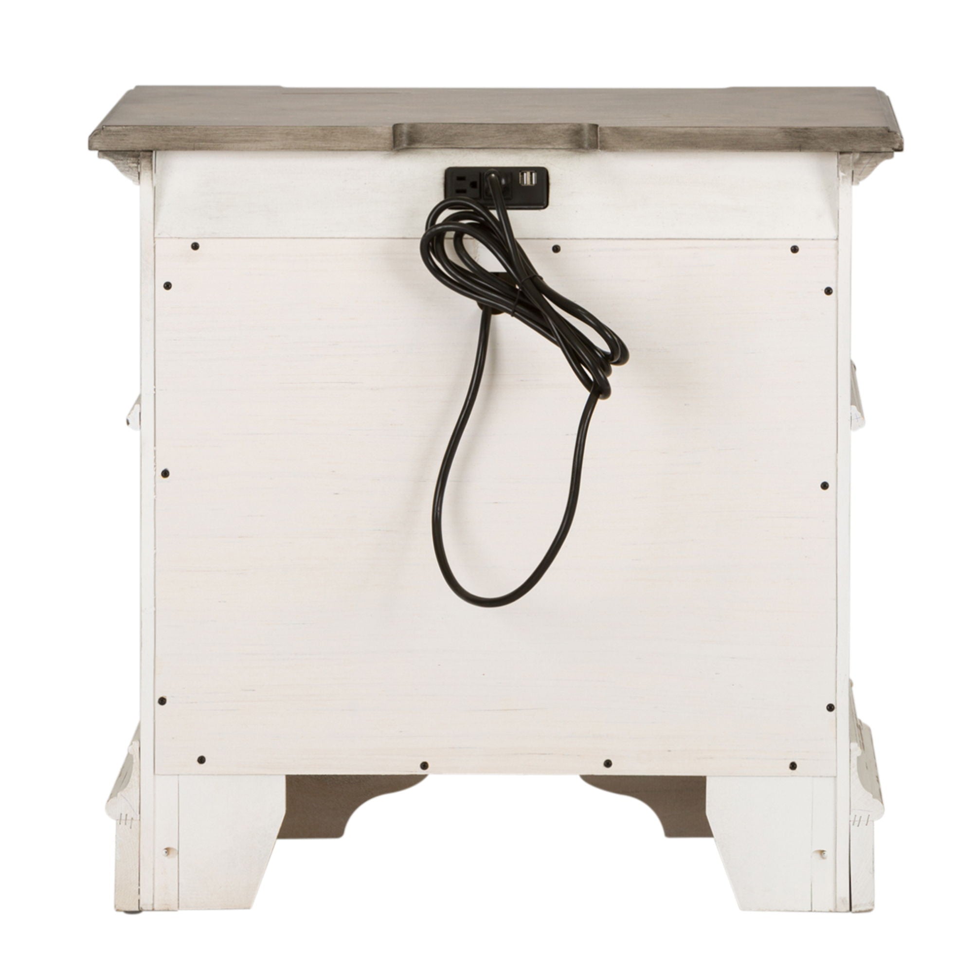 Abbey Park - 2 Drawer Nightstand With Charging Station - Antique White