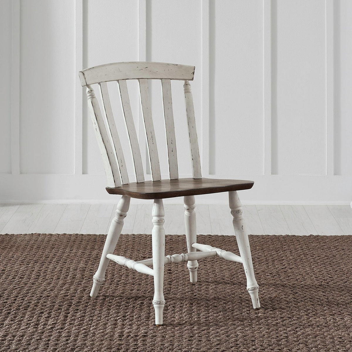 Al Fresco - Slat Back Side Chair - Graphite & Whitestone