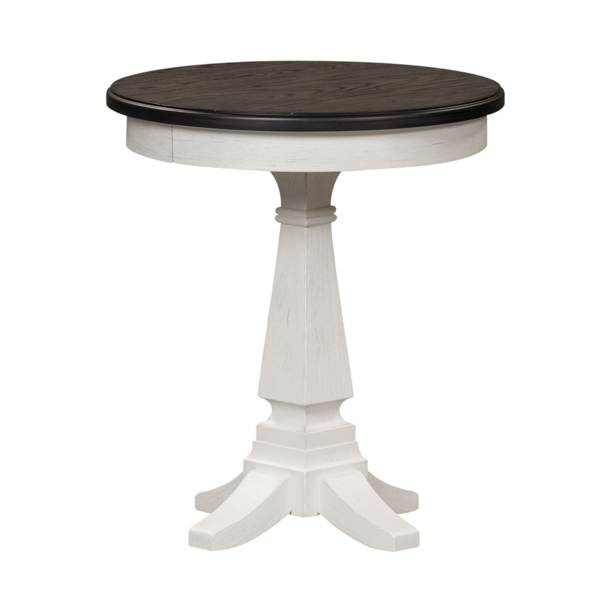 Allyson Park - Chair Side Table - Wirebrushed White / Charcoal