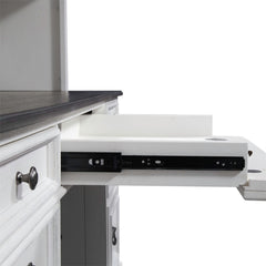 Allyson Park - Credenza & Hutch - Wirebrushed White / Charcoal