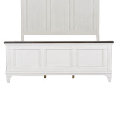 Allyson Park - King Panel Footboard - Wirebrushed White / Charcoal
