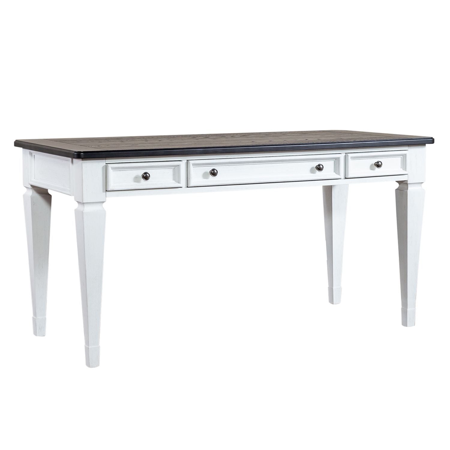 Allyson Park - Writing Desk - Wirebrushed White / Charcoal