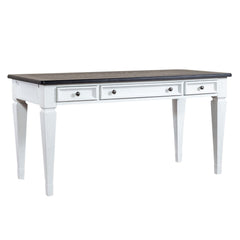 Allyson Park - Writing Desk - Wirebrushed White / Charcoal