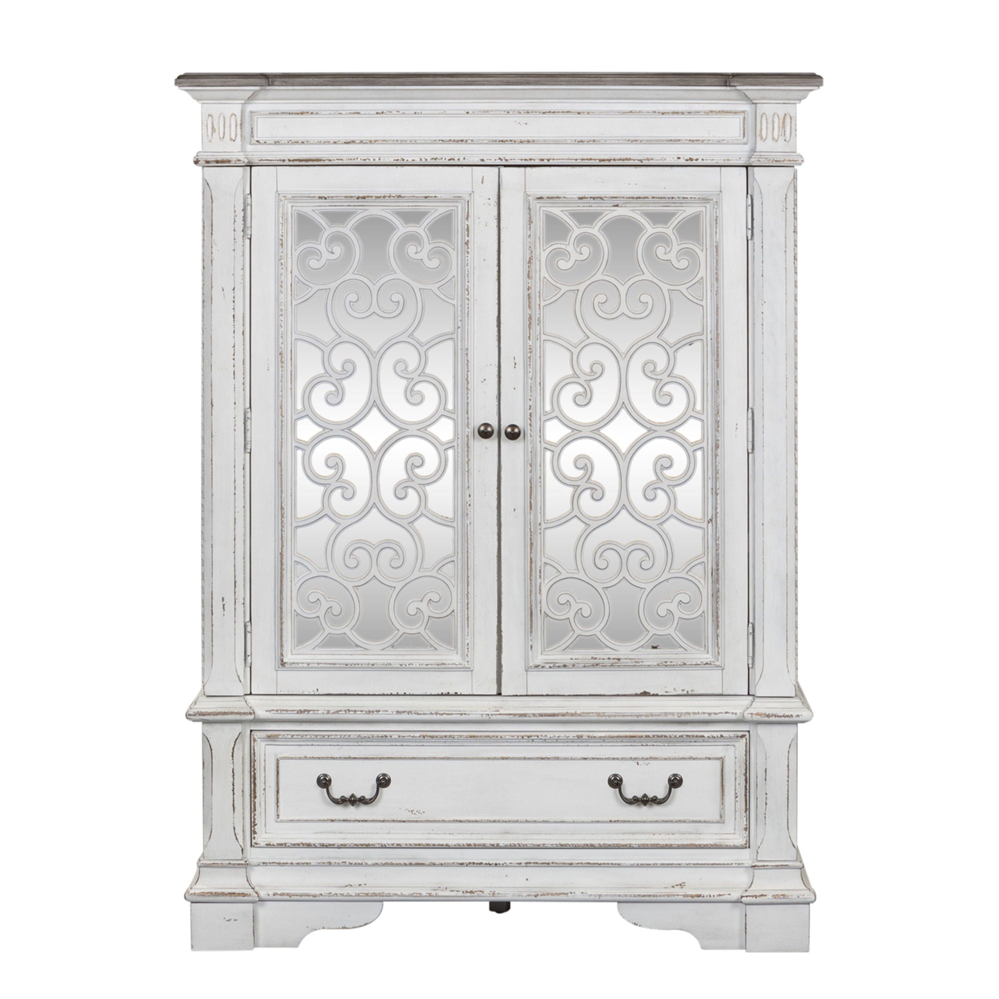 Abbey Park - Mirrored Door Chest - Antique White