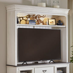 Allyson Park - Entertainment Hutch - Wirebrushed White / Charcoal