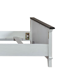Allyson Park - Twin Panel Footboard - Wirebrushed White / Charcoal
