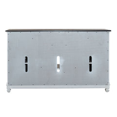 Allyson Park - 68" Highboy TV Console - Wirebrushed White / Charcoal