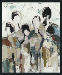 6 People - 48" x 72" Painting By Buddy Whitlock - Light Brown / White