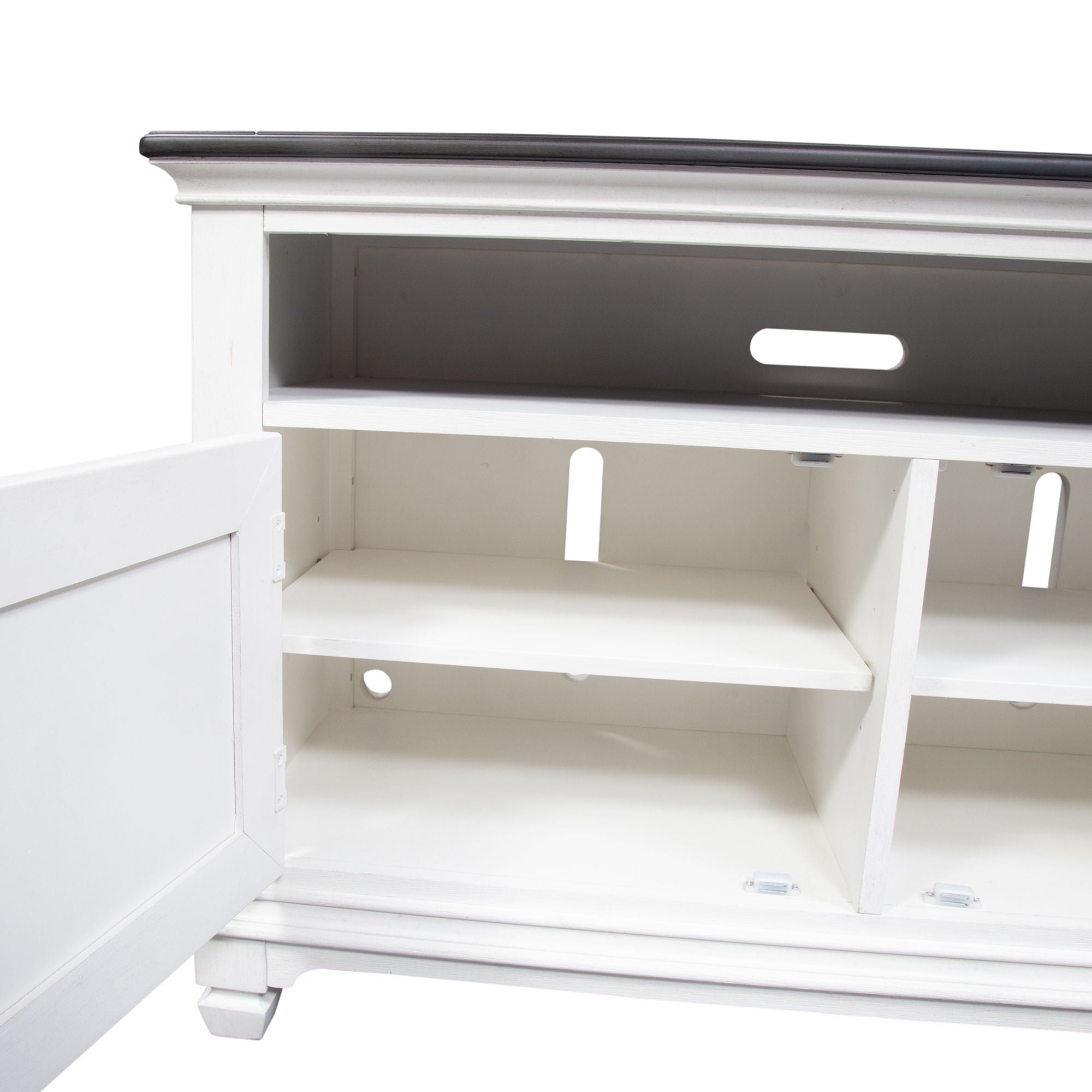 Allyson Park - 46" TV Console - Wirebrushed White / Charcoal
