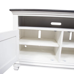Allyson Park - 46" TV Console - Wirebrushed White / Charcoal