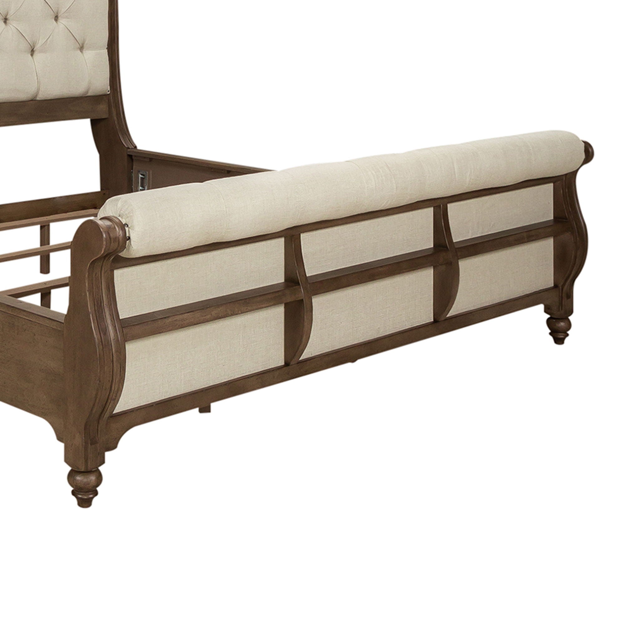 Americana Farmhouse - Queen Upholstered Sleigh Footboard - Dusty Taupe
