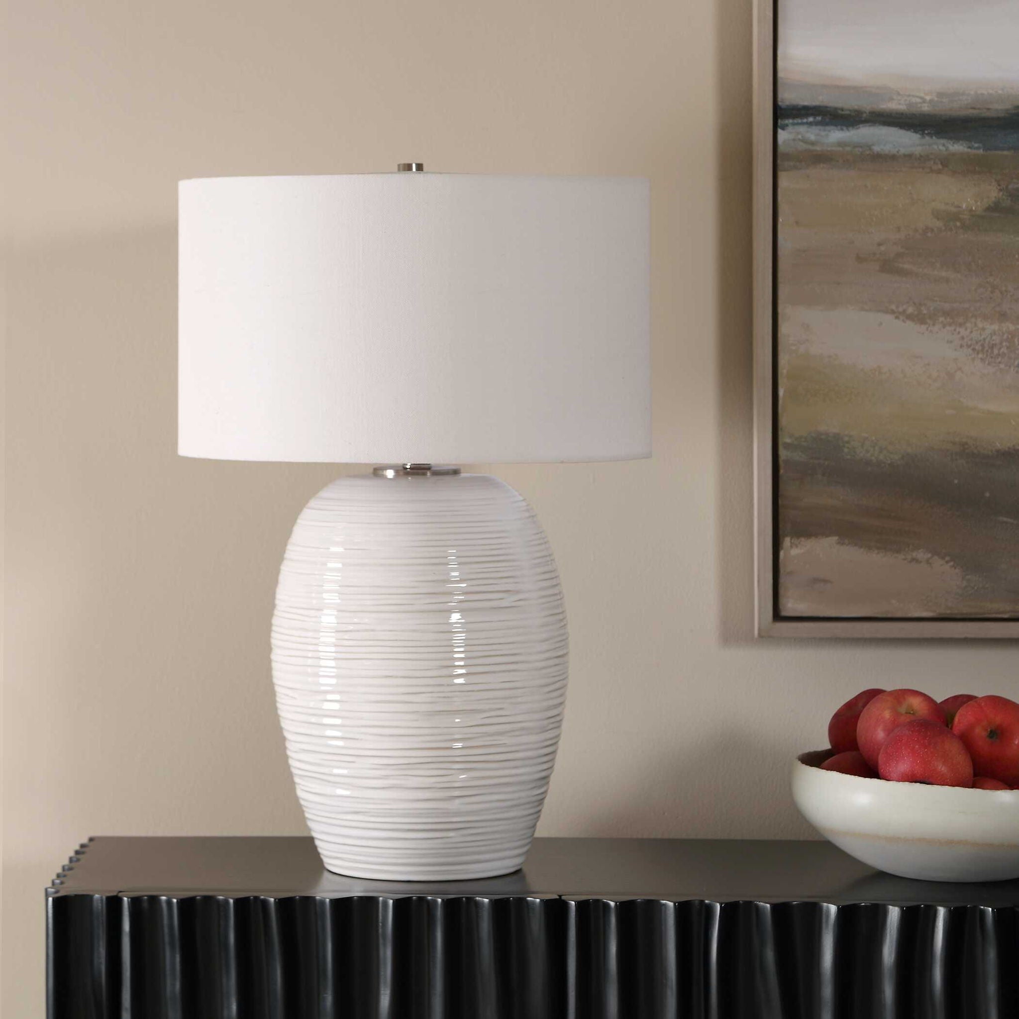 Alkman - Table Lamp - White Glaze