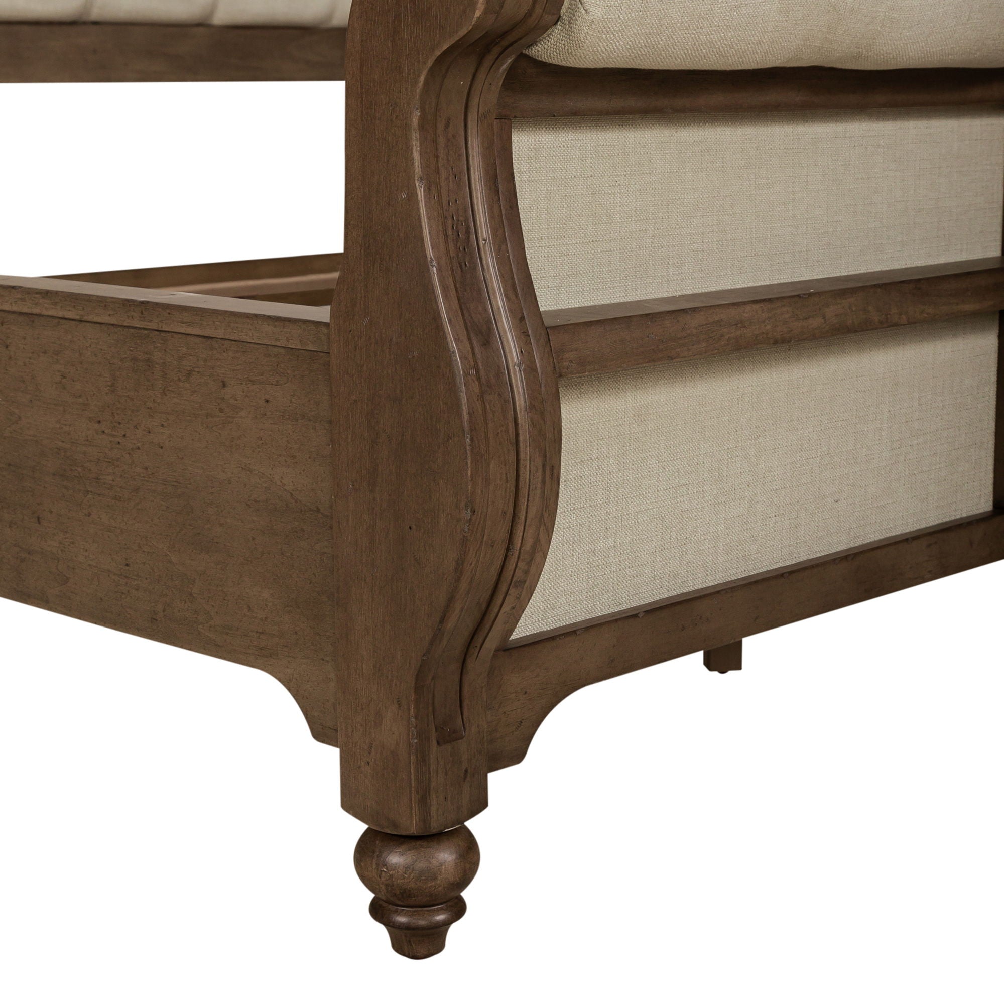 Americana Farmhouse - King Upholstered Sleigh Footboard - Dusty Taupe