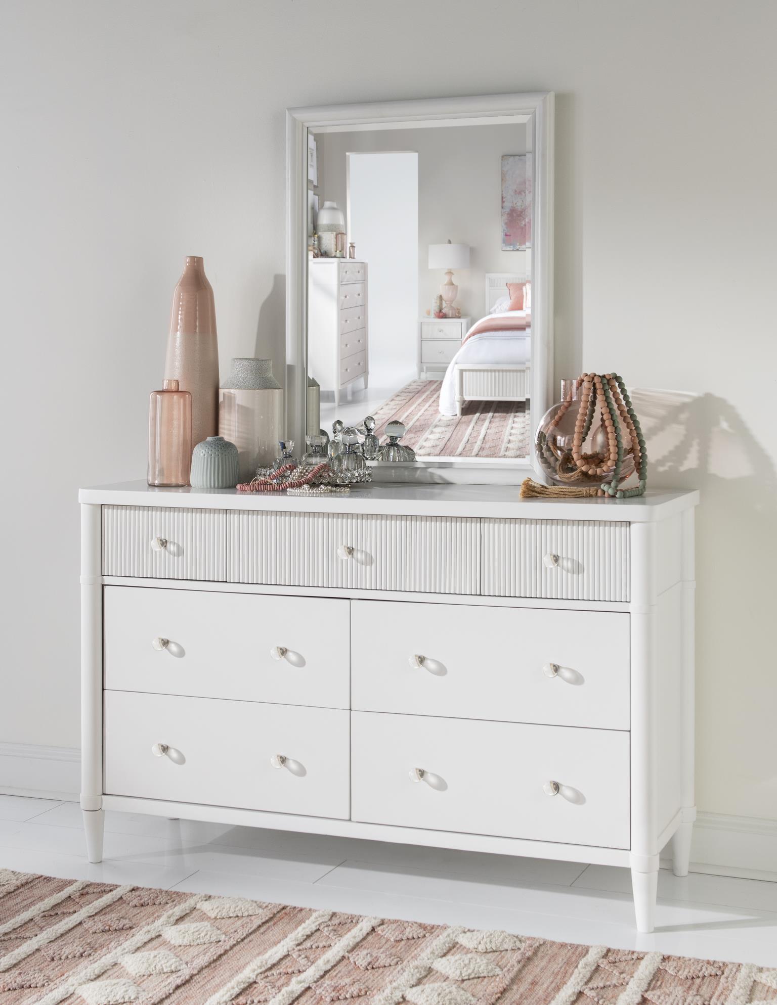 Adeline - Beveled Mirror - Cloud White