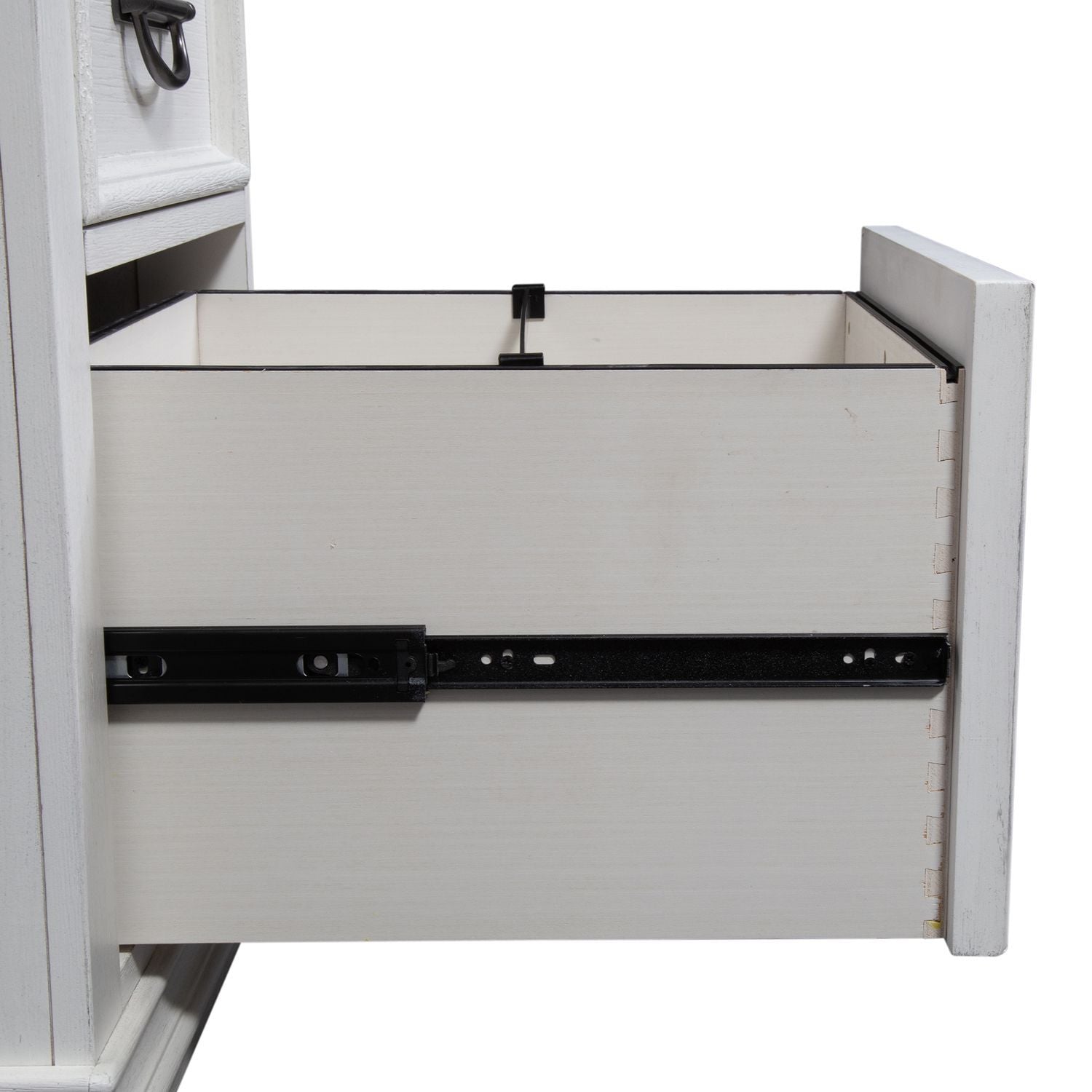 Allyson Park - Optional L Shaped Desk Set - Wirebrushed White / Charcoal