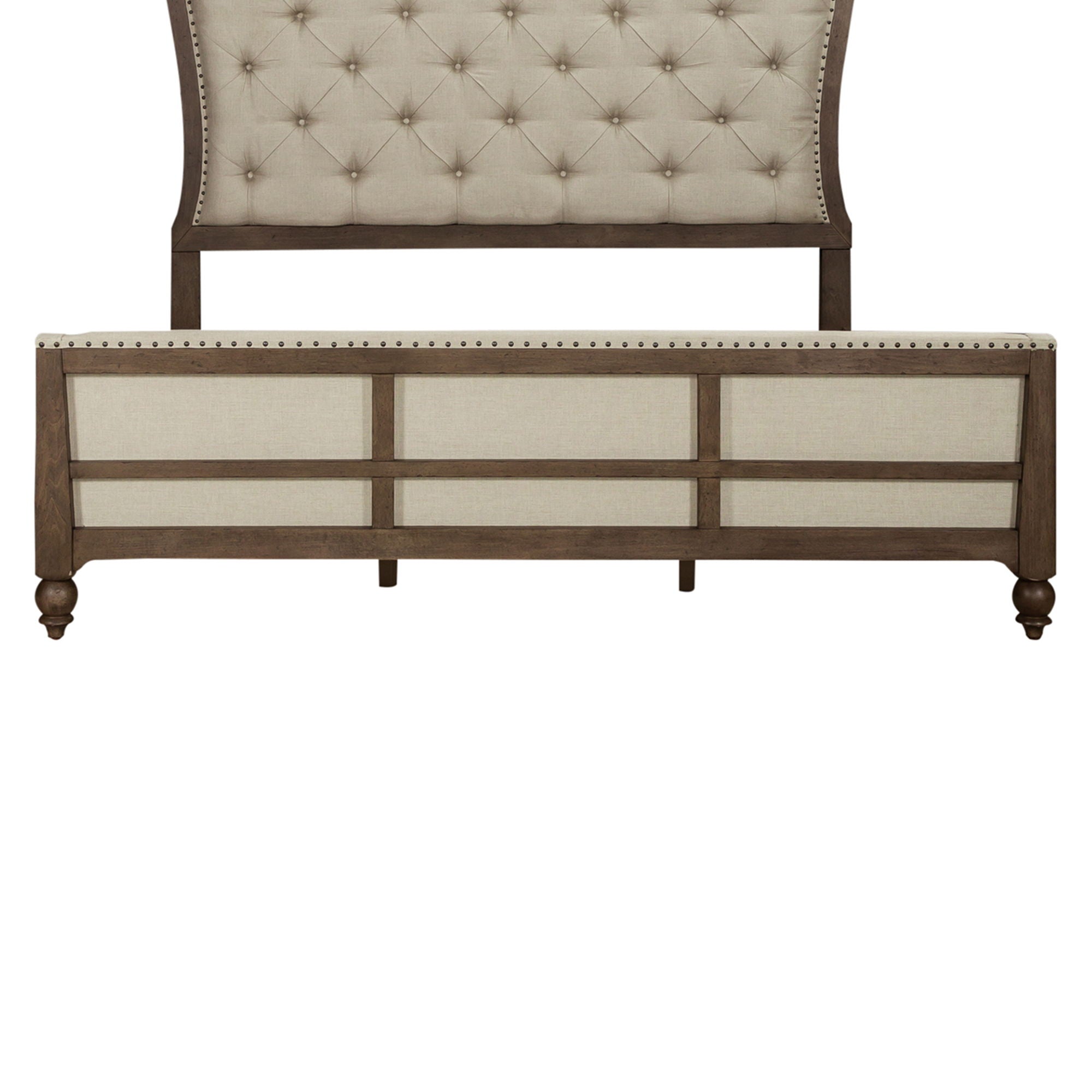 Americana Farmhouse - King Upholstered Shelter Footboard - Dusty Taupe