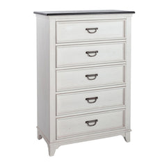 Allyson Park - 5 Drawer Chest - Wirebrushed White / Charcoal
