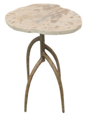 Adler - Accent Table - Cream / Brass