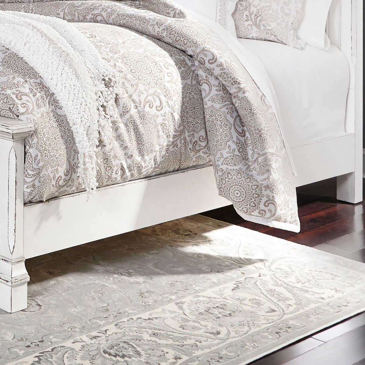 Abbey Park - California King Panel Bed Rails - Antique White
