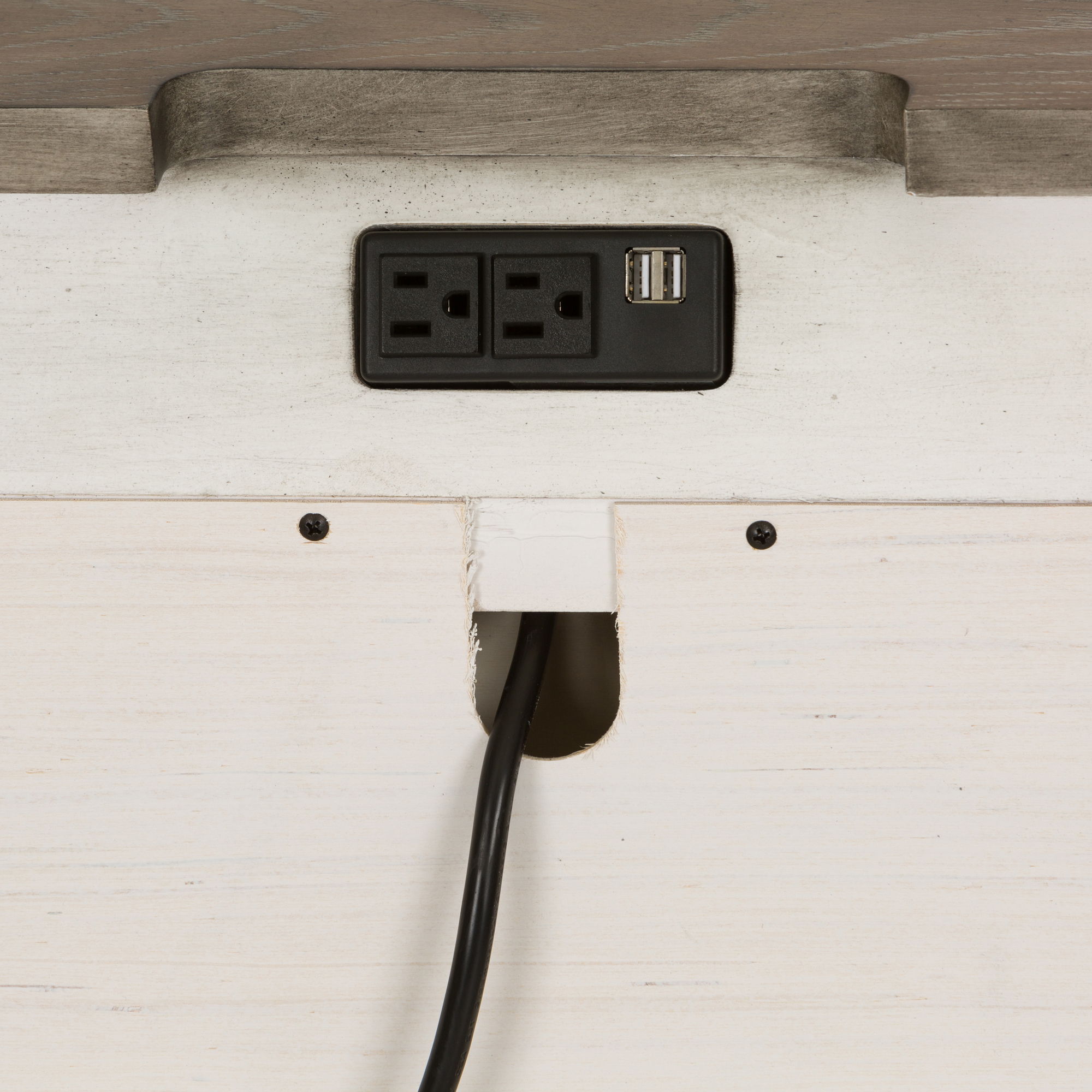 Abbey Park - 2 Drawer Nightstand With Charging Station - Antique White