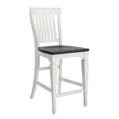 Allyson Park - 5 Piece Gathering Table Set - Wirebrushed White / Charcoal