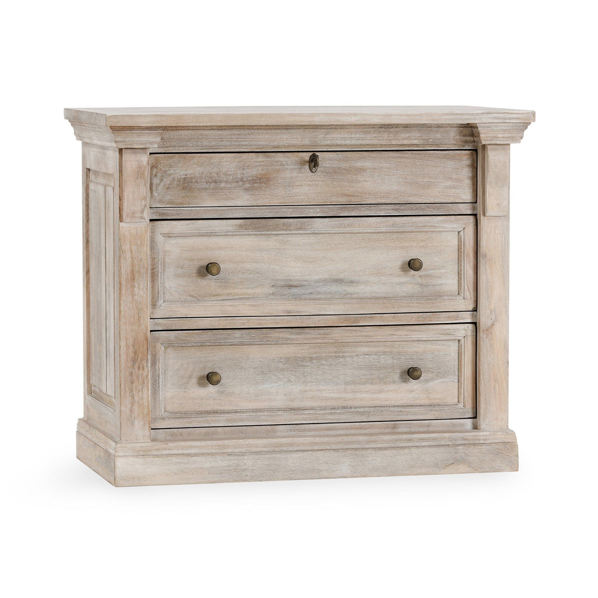 Adelaide - 3 Drawer Nightstand - Natural Cream Wash