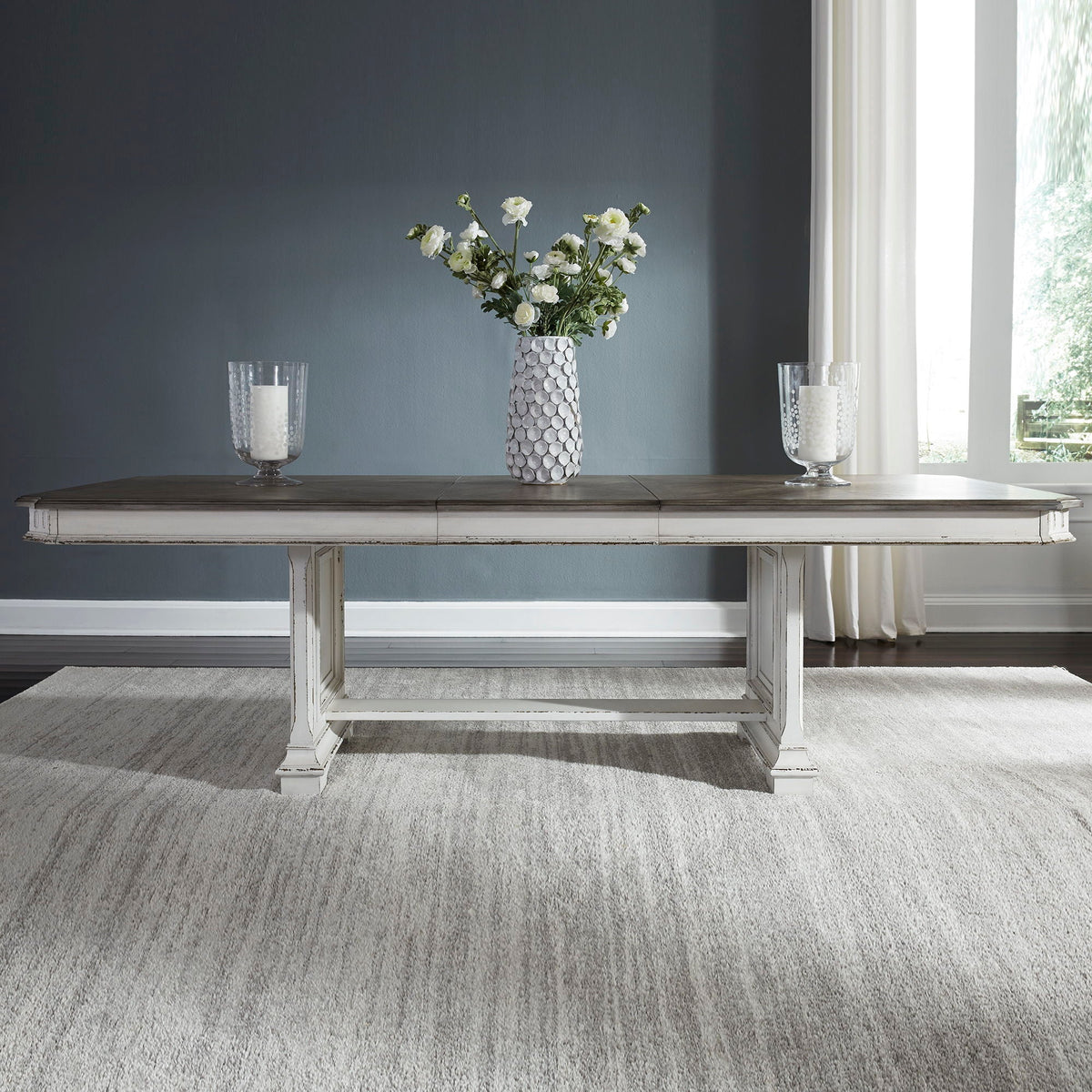 Abbey Park - Trestle Table Base - Antique White