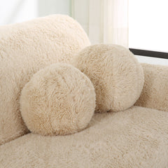 Abide - Ball Sheepskin Pillows (Set of 2) - Beige