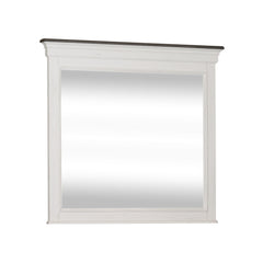 Allyson Park - Crown Mirror - Wirebrushed White / Charcoal