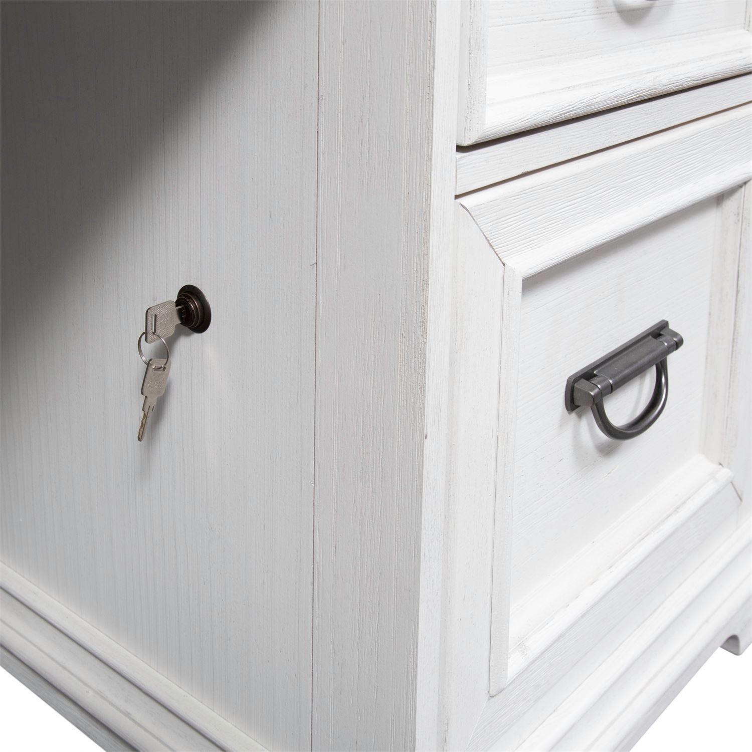 Allyson Park - Credenza - Wirebrushed White / Charcoal
