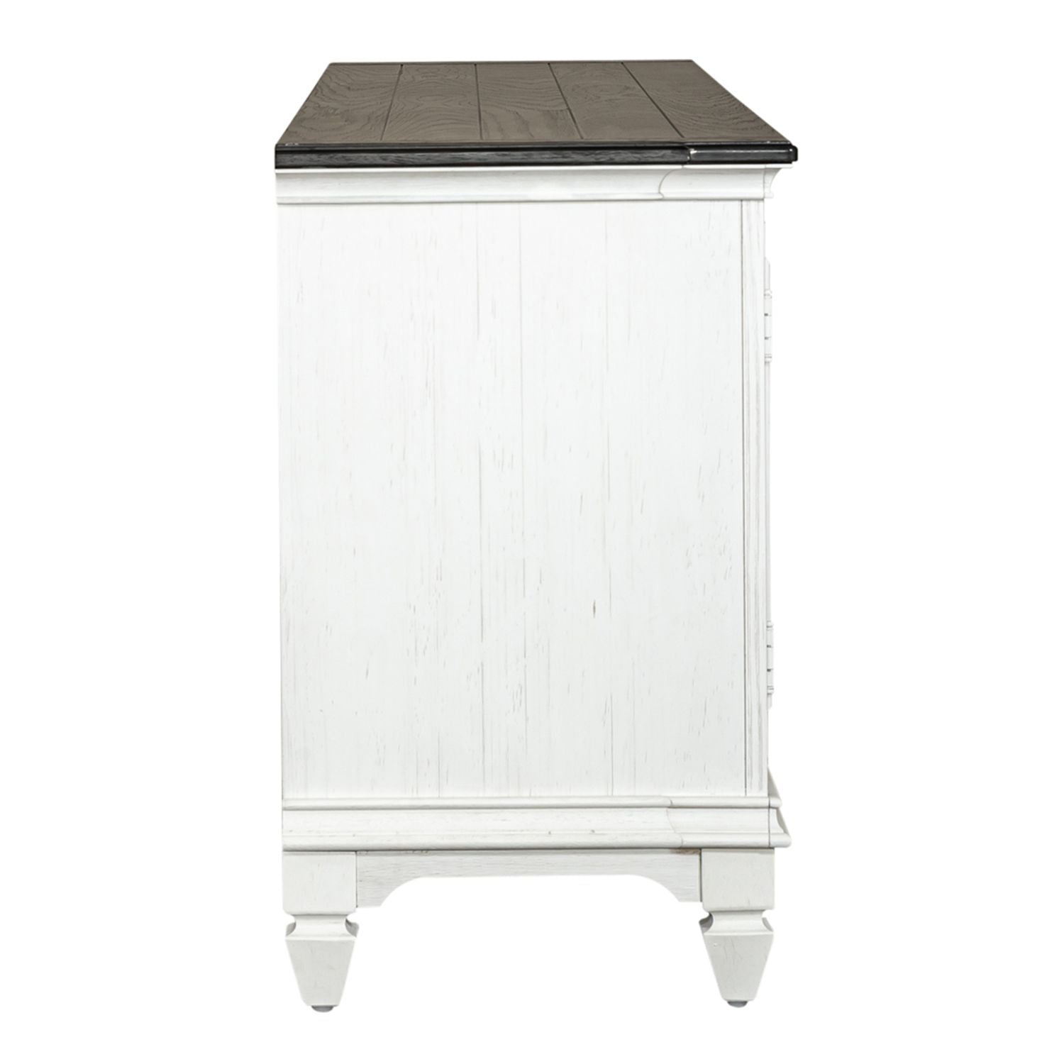Allyson Park - Entertainment TV Stand - Wirebrushed White / Charcoal