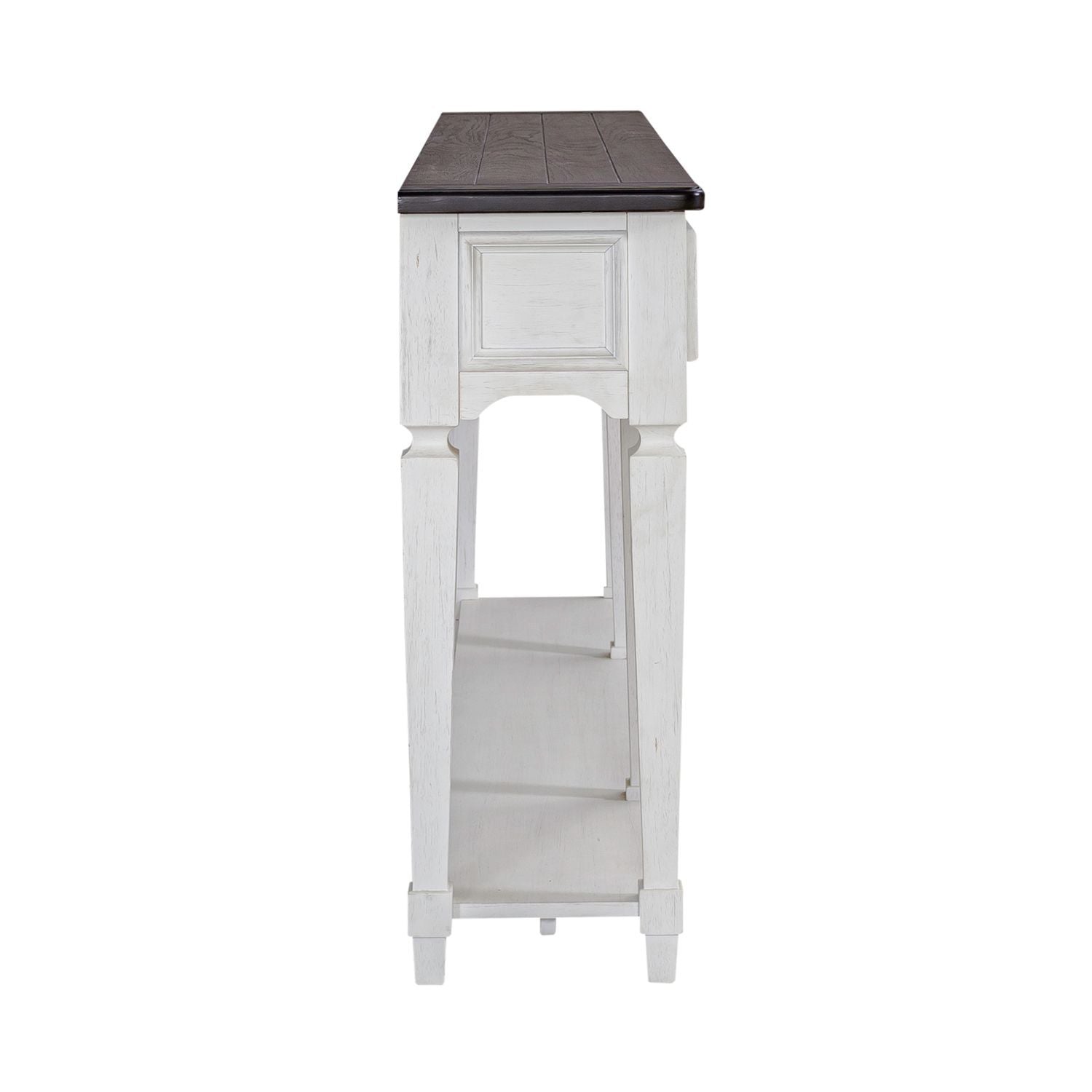 Allyson Park - Hall Table - Wirebrushed White / Charcoal