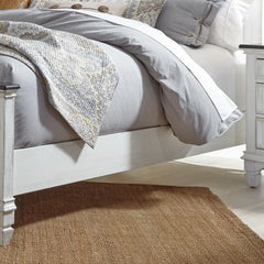 Allyson Park - California King Bed Rails - Wirebrushed White / Charcoal
