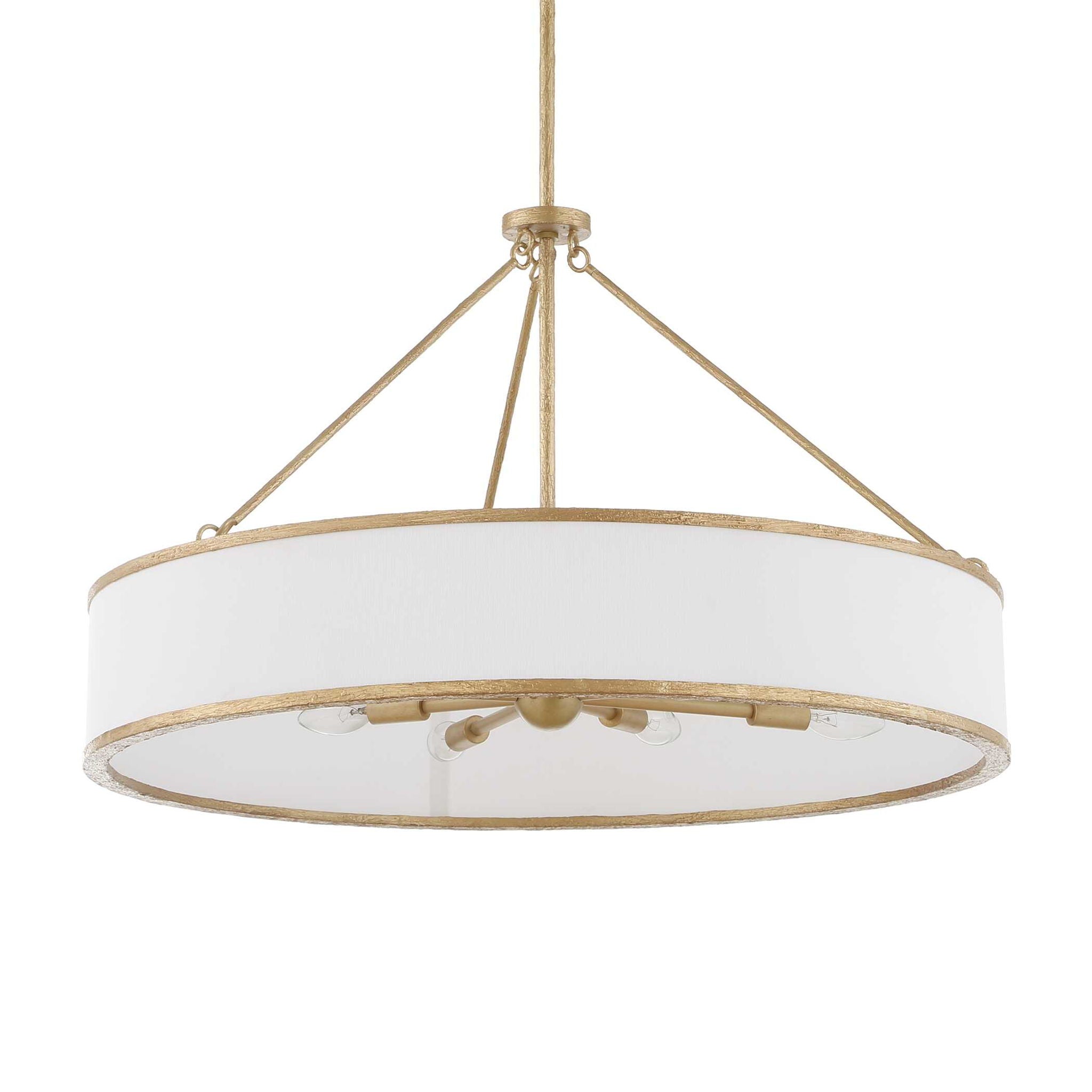 Algiers - 8 Light Drum Pendant - Gold / White